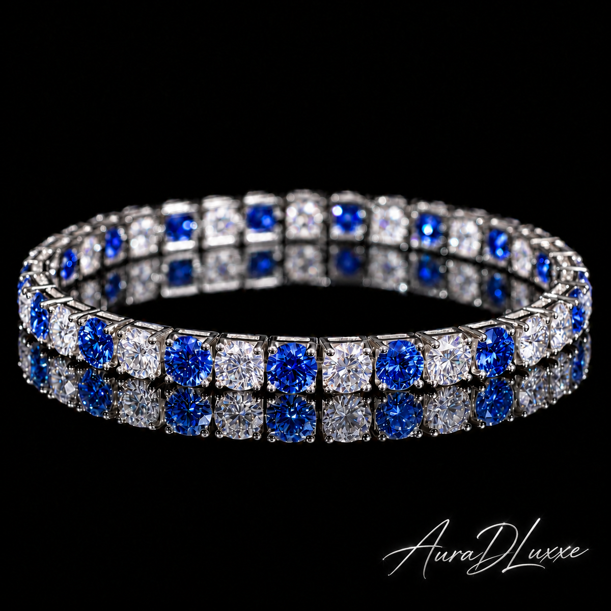 Carat Royale Blue Moissanite Tennis Bracelet